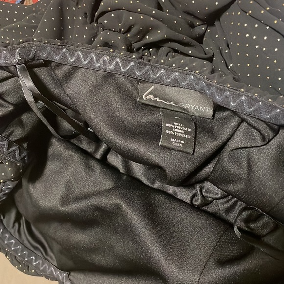 Lane Bryant Gold Textured Dot Strapless Black Layered Chiffon Mini 28 Dress - Picture 8 of 14